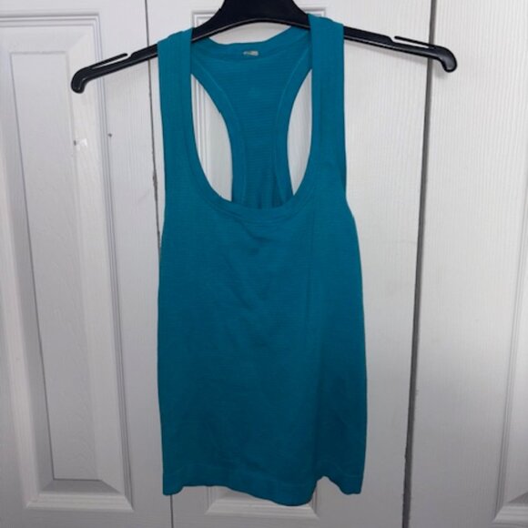 Swiftly Tech Racerback Tank Top 2.0 Waist Length color teal size 2 - Picture 2 of 2